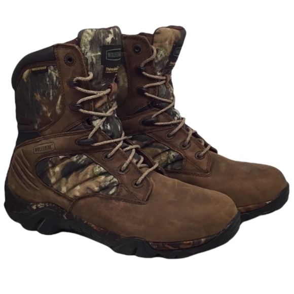 EUC Wolverine Thinsulated Ultra Insulation Waterproof Camo Leather High Top Boot - Picture 1 of 16